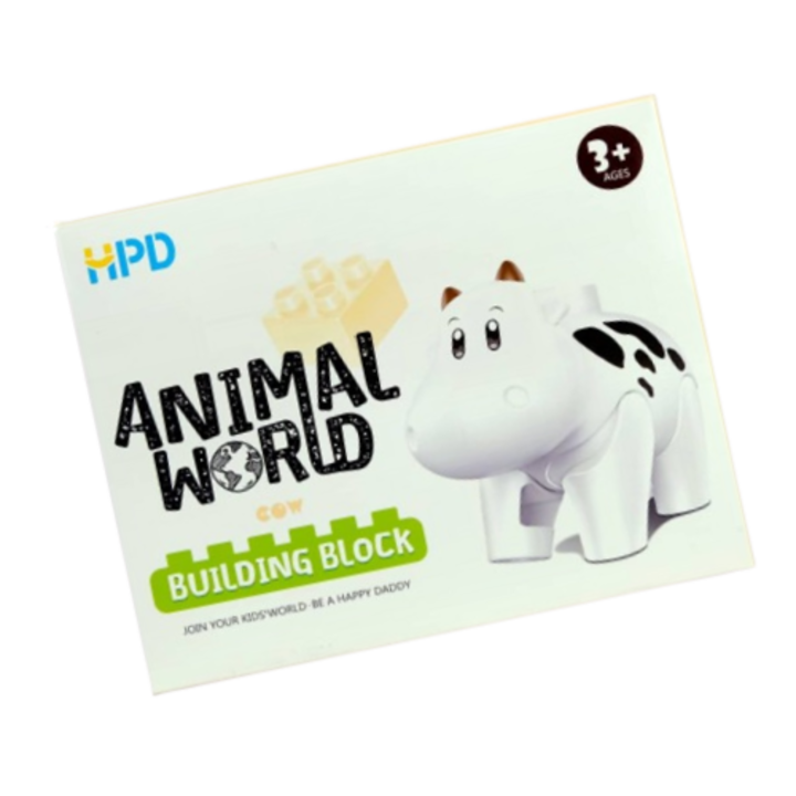 Joc de construit, animale, vacuta, 6 piese