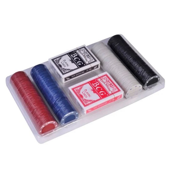 Set de poker TEXAS Hold'em si Black Jack, Verde