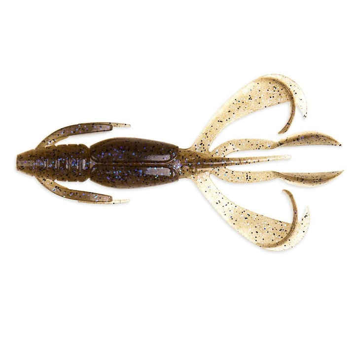 Keitech Crazy Flapper 9,1 cm Electric Smoke Craw 462 készlet 7 db puha lényes csalikból süllő, szalámi vagy csuka horgászathoz