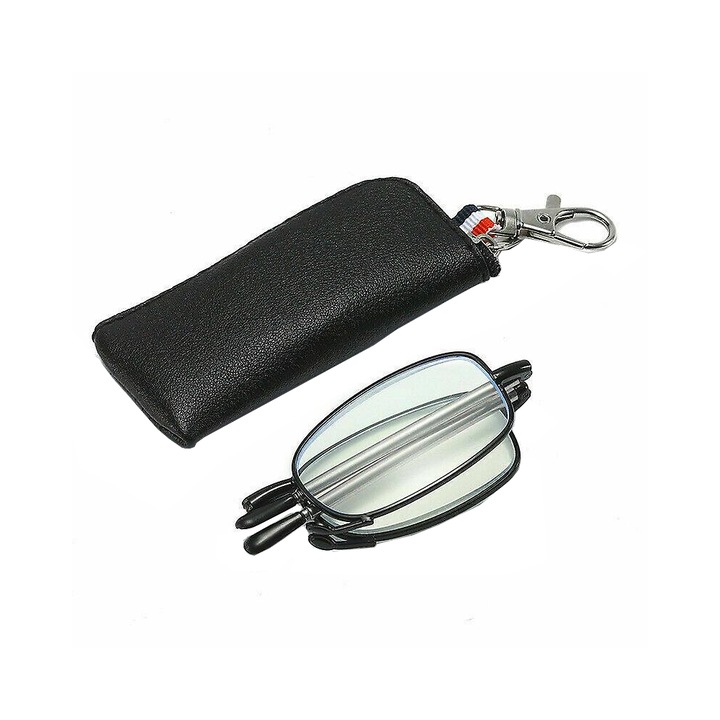 Очила за четене, тип ключодържател, сгъваеми и телескопични, черен диоптър +1,75, Bigshot
