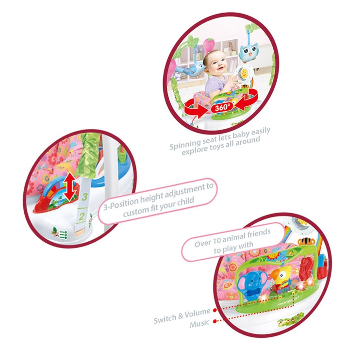 Saritor pentru fetite cu panou interactiv, Tiibaby, Baby Jumper, 69