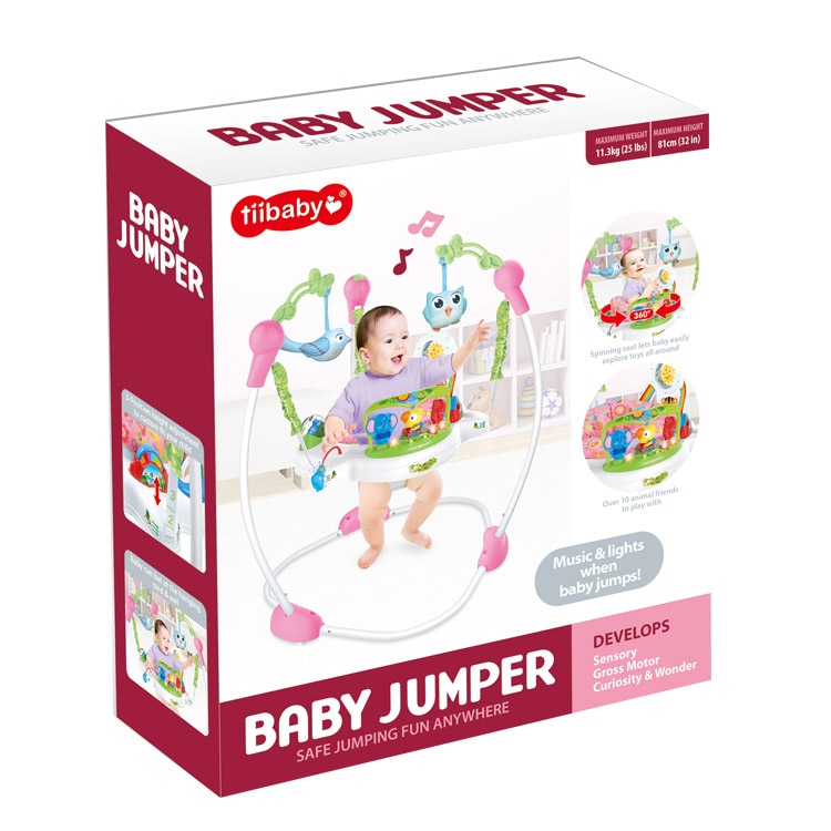 Tiibaby Baby Jumper Baba foglalkoztató, ugráló, lányoknak, interaktív