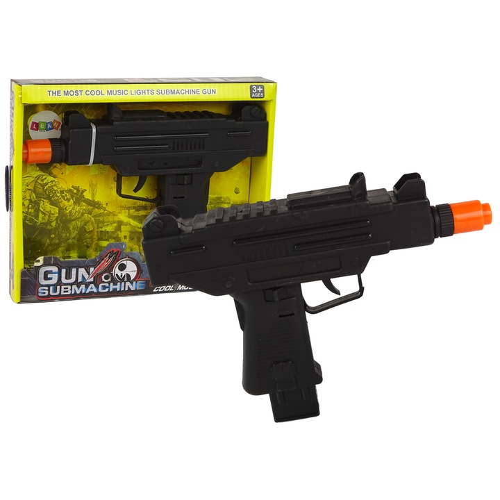 Играчка пистолет, LEAN TOYS, 23x16x4 см, Черен, Възраст 3+