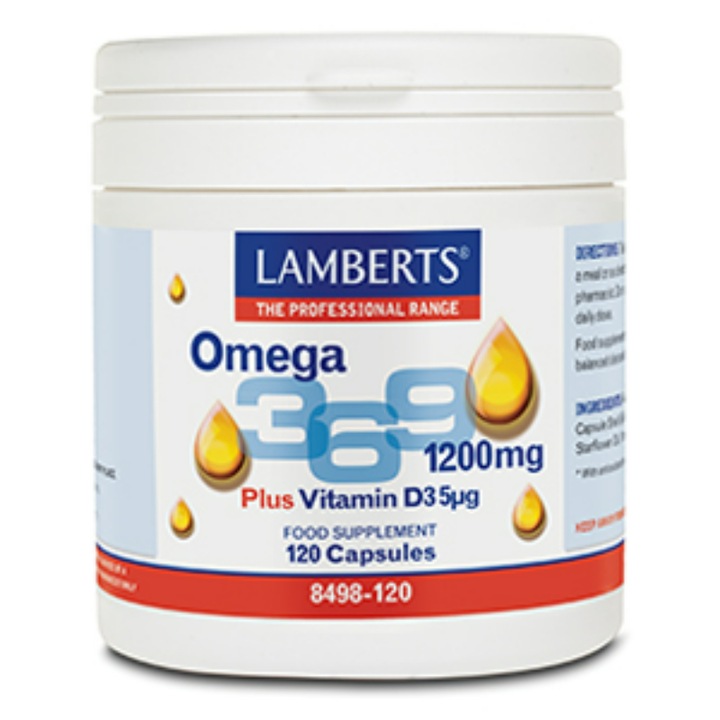 Supliment alimentar Omega 3-6-9 1200 mg, Lamberts, 120 capsule