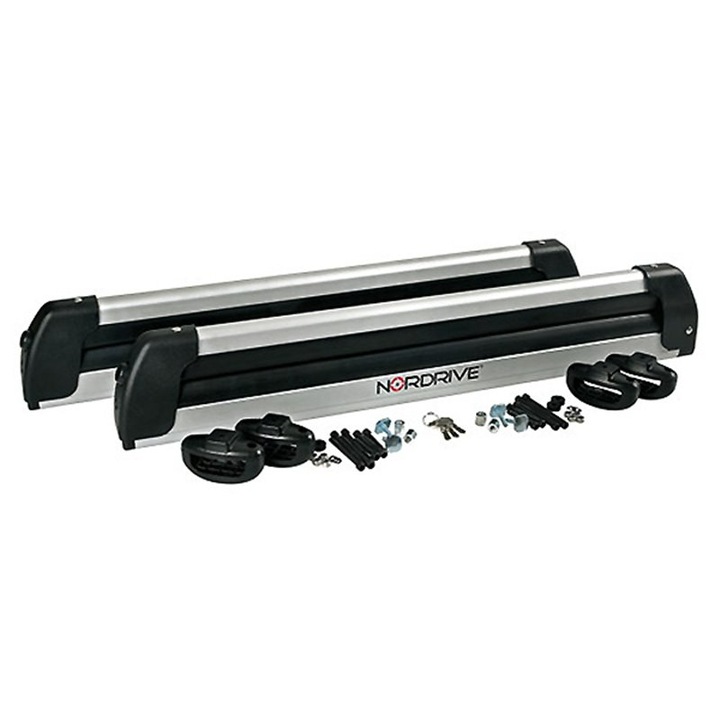 Suport ski Nordrive, Pro-Slider, 80cm, Aluminiu, Negru/Argintiu