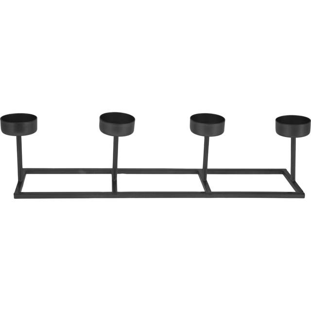 Sfesnic pentru 4 lumanari, 35 x 9 x 8.5 cm, negru
