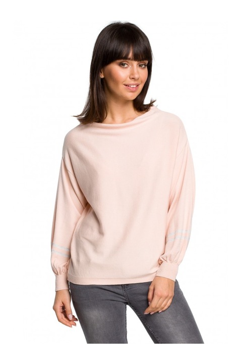 Pulover cu maneci evazate, Viscoza/Poliester, Piersica, One Size