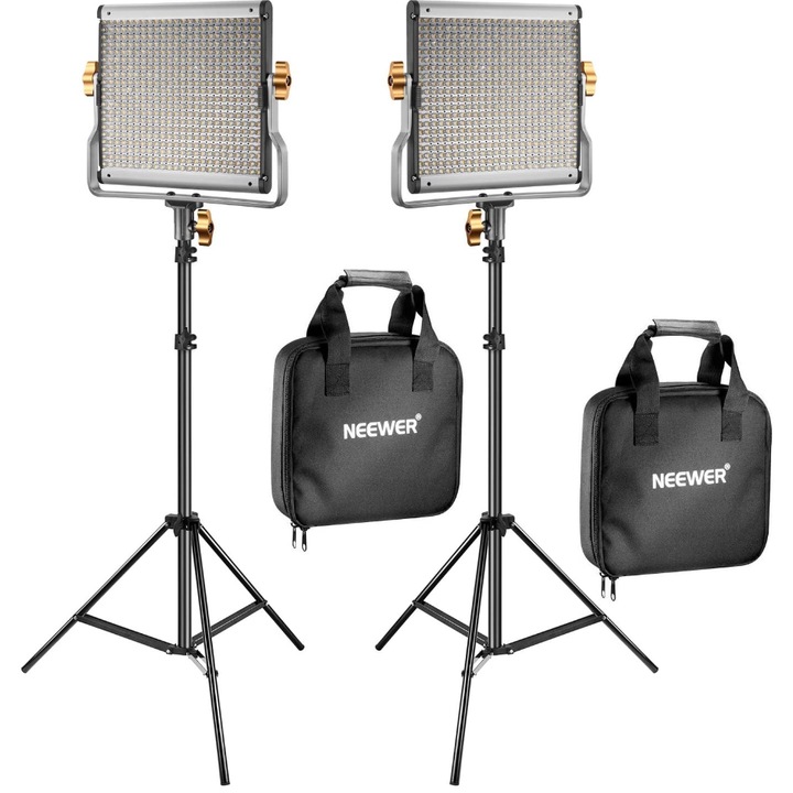 Set de lumini foto bicolore, Neewer, 480 LED-uri, Negru