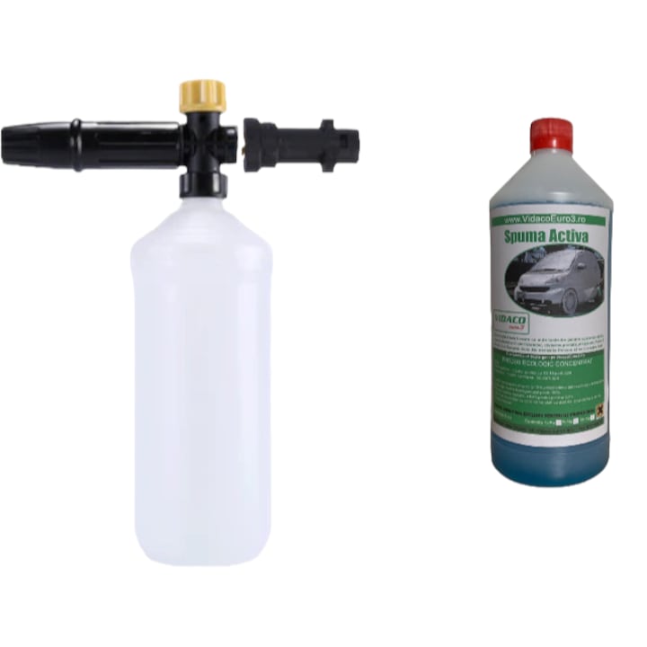 Pachet Lance spuma ECO, cu adaptor din plastic KARCHER K2, K3, K4, K5, K6, K7 cu spuma activa, 1l