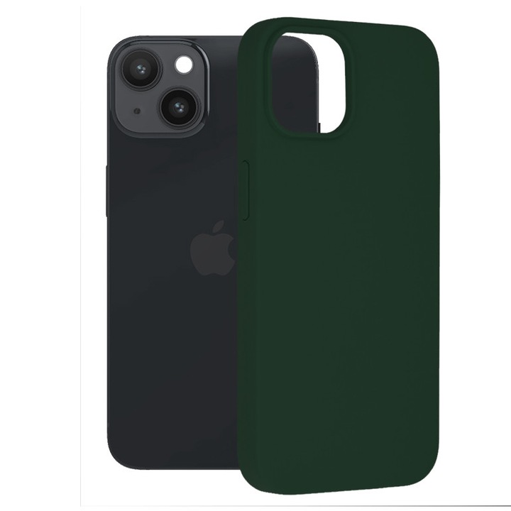 Кейс за iPhone 14, Gear City, K58, Silicon, Forest Green