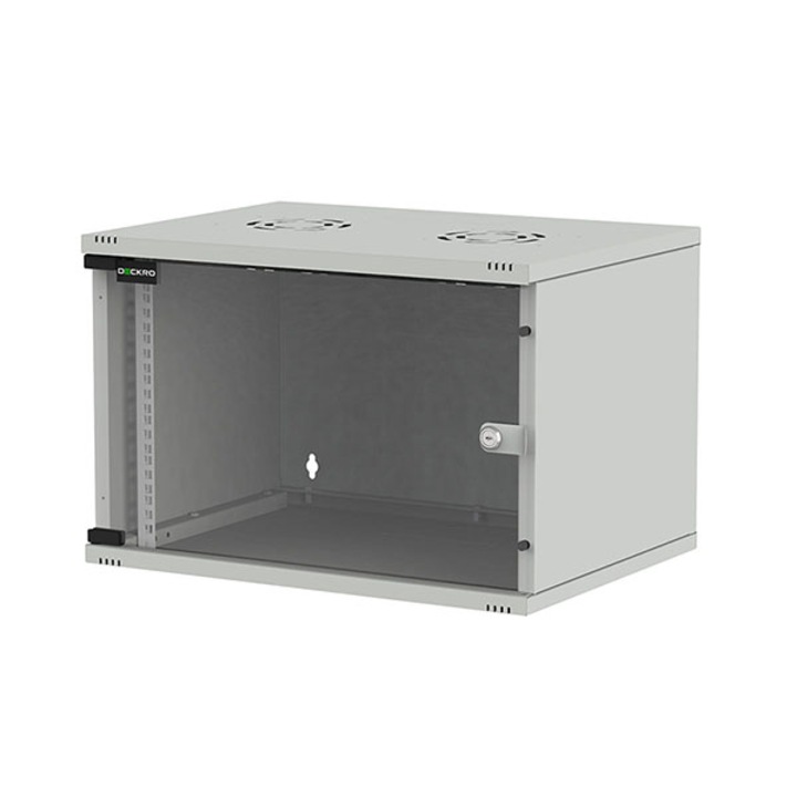 Cabinet Metalic Rack 19'' 4U 540x400, de perete, dezasamblat, usa fata sticla, gri, capacitate 30kg, seria D-SOHO BASIC, DECKRO