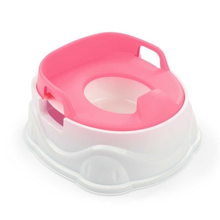 Olita 3 in 1 TOYS DEPO, Educativa, Multifunctionala, cu Adaptor de Toaleta, 37 x 34.5 x 20 cm, Roz