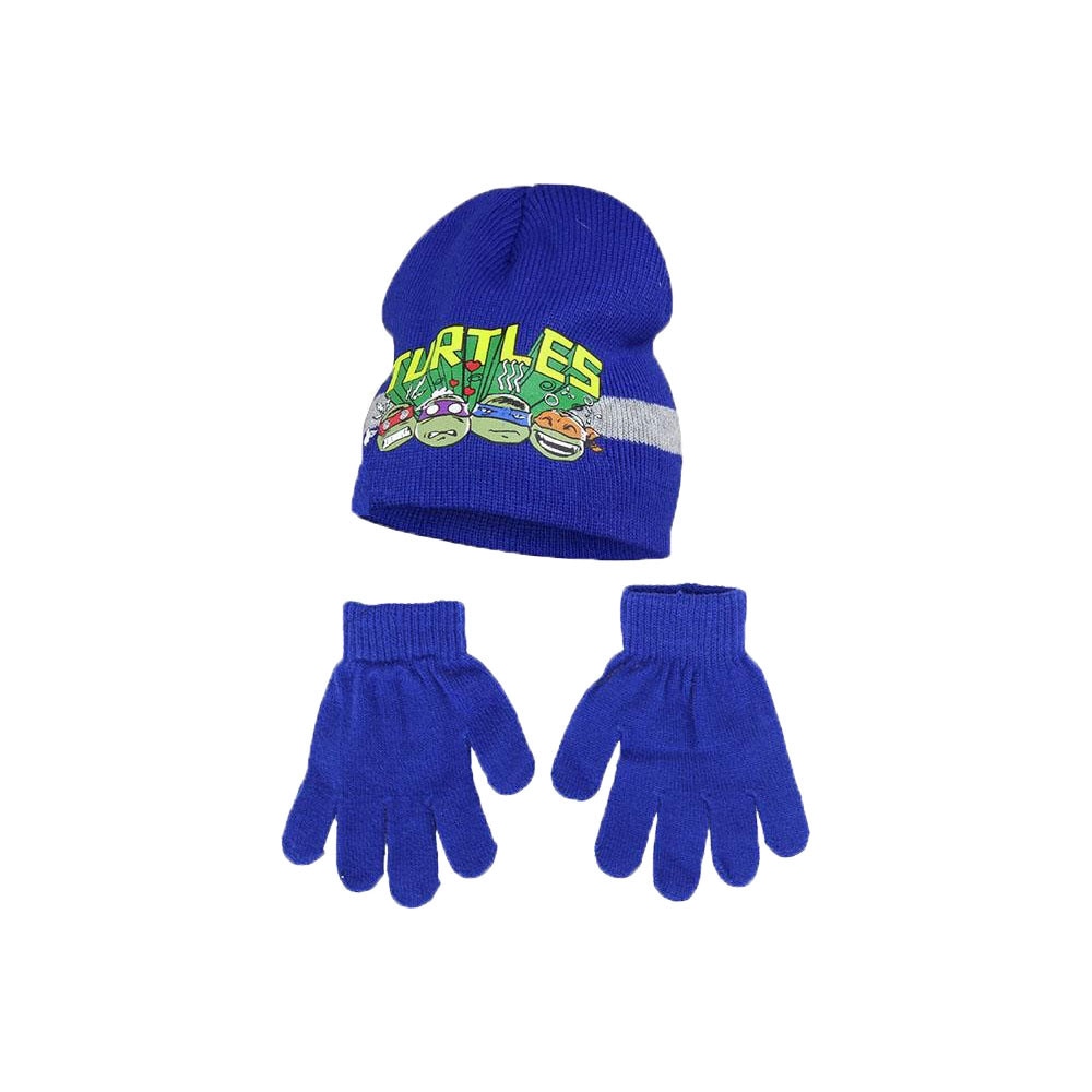 Set Caciula si Manusi Turtles, 52cm, Albastru