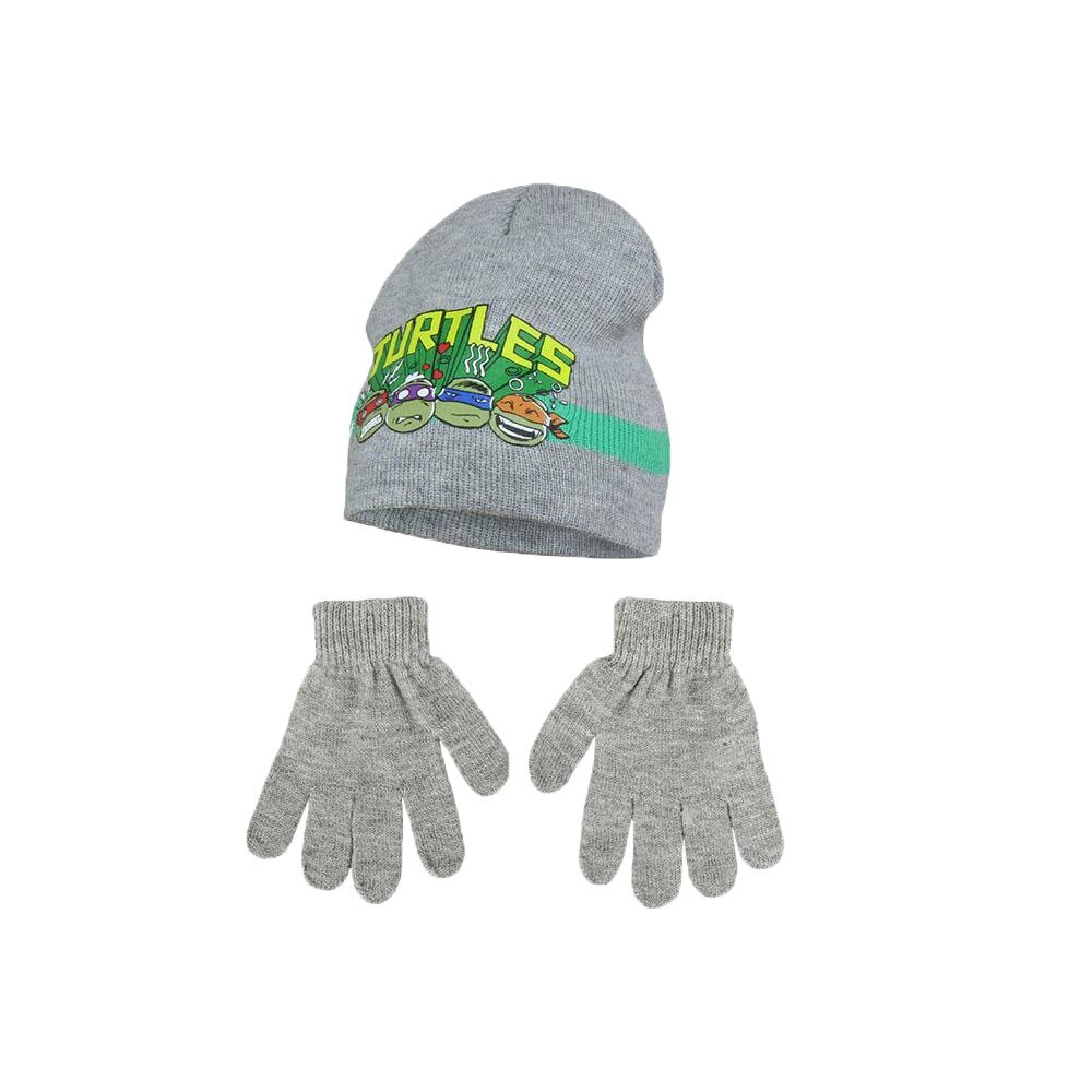 Set Caciula si Manusi Turtles, 52 cm, Gri