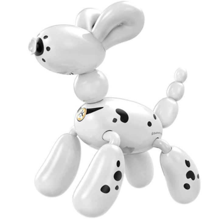 IUni K32A Интелигентен робот куче, куче с балон, 50 команди, сензорно управление, дистанционно управление, черно и бяло