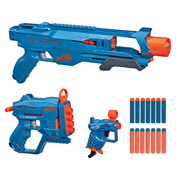 Set 3 Blastere Nerf Elite 2.0 Loadout Pack, 8 ani+