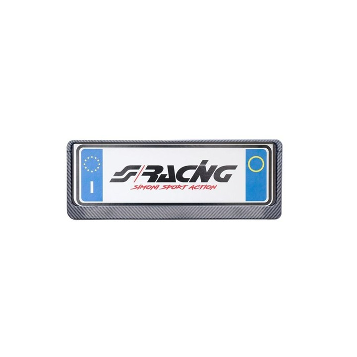 Cadru placuta de inmatriculare fata, Simoni Racing, Carbon Look, Multicolor