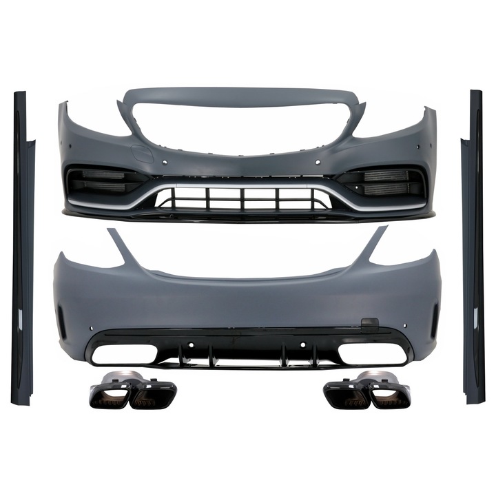 Външен пакет с ауспух, съвместим с Mercedes C-Class W205 Sedan (2014-2020) C63s Edition 1 Design