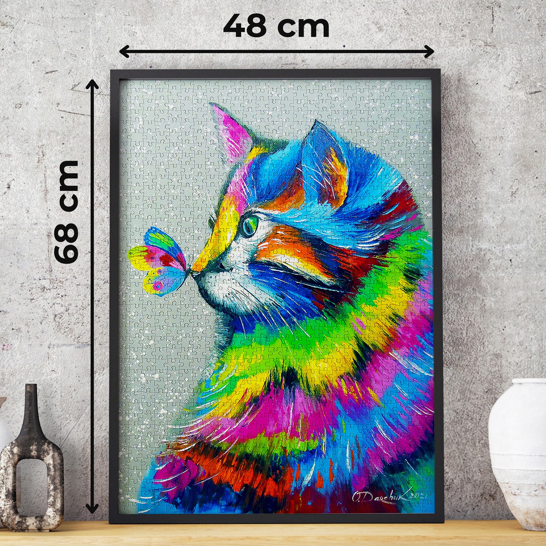 Puzzle 1000 piese Enjoy – Bright Cat and Butterfly - eMAG.ro