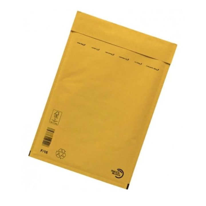 Plic antisoc cu bule F16, natur, 240 x 350 x 50 mm pentru colete si ambalare