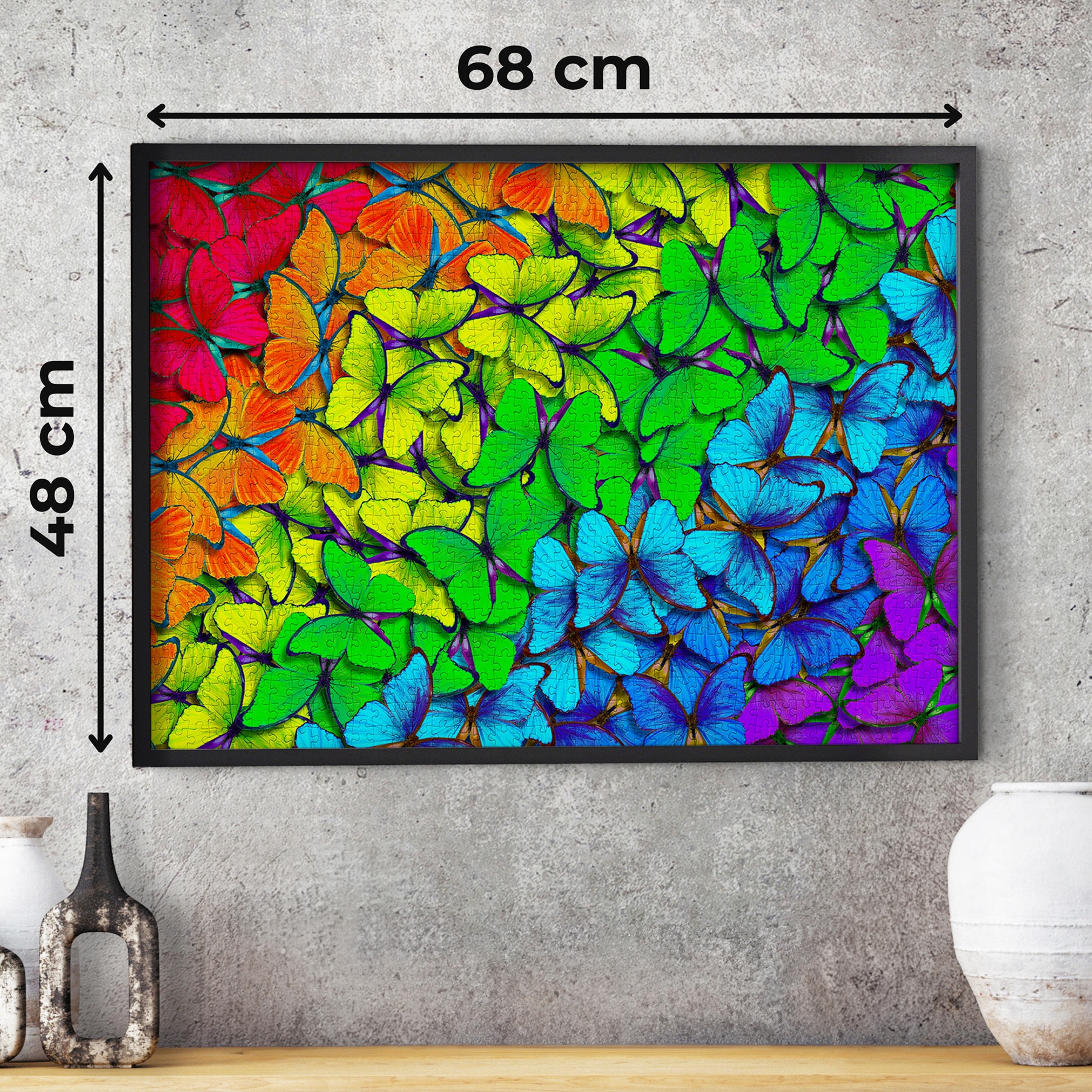 Puzzle 1000 Piese ENJOY – Rainbow Butterflies, Fluturi Colorati in