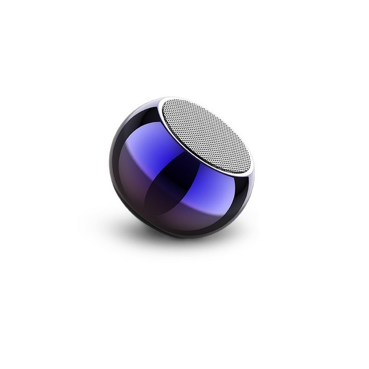 Mini Boxa portabila, Bluetooth 5.0, albastru gradient, metalica
