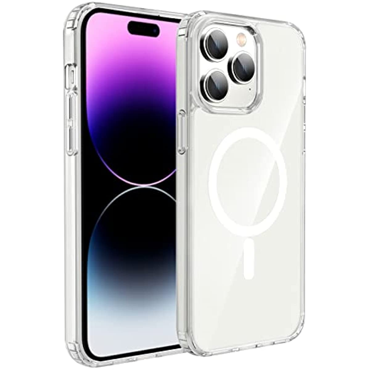 Husa de protectie Apple Clear Case pentru iPhone 14 Pro cu MagSafe, Zggzerg, Transparent