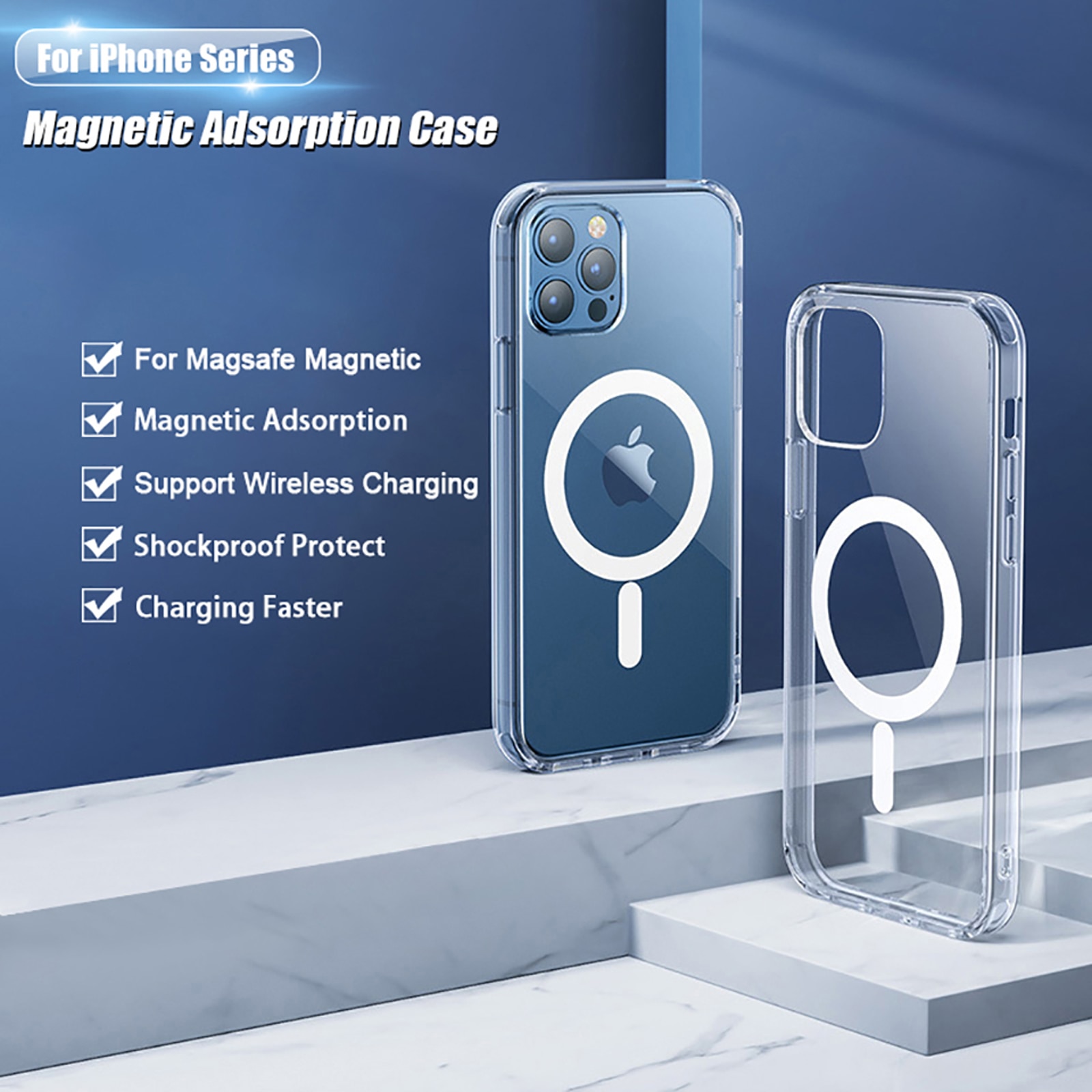 Husa de protectie Apple Clear Case pentru iPhone 14 Pro cu MagSafe, Zggzerg, Transparent