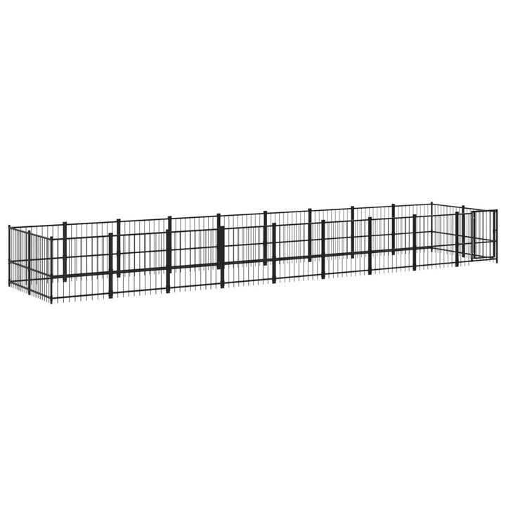 Padoc pentru caini de exterior vidaXL, 16,89 m², otel, 33.15 kg