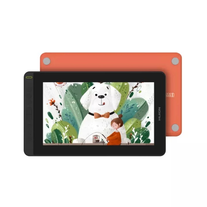 Tableta grafica Huion Kamvas 12, 11.6" FHD, 8192 niveluri presiune, include stand portabil Huion ST300, Orange