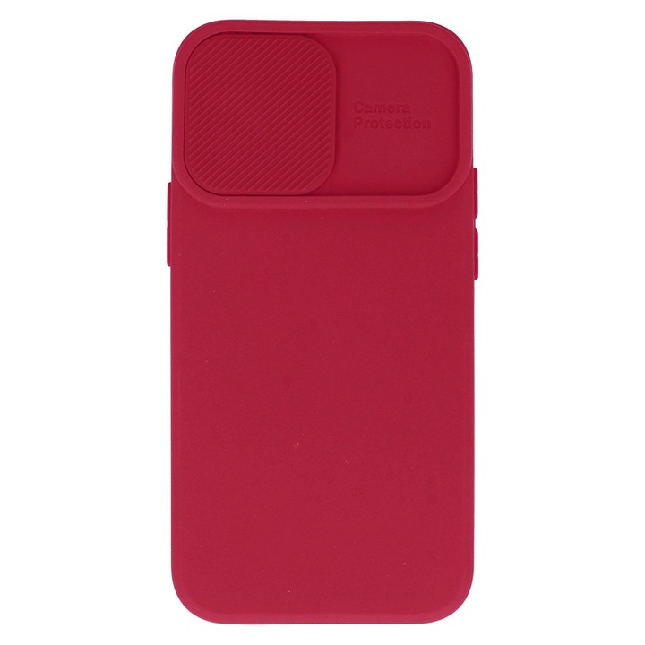 Силиконов кейс Camshield Soft, За IPhone 14 Plus, Защита с капаче на камерите, Червен