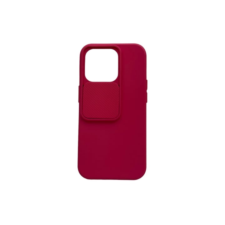 Силиконов кейс Camshield Soft, За IPhone 14 Pro, Защита с капаче на камерите, Червен
