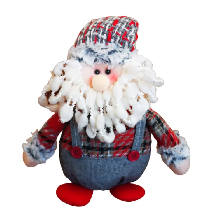 Figura decorativa, Mos Craciun, Textil, 30 cm