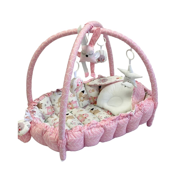Бебешко гнездо 2 в 1 MyKids Babynest 0713 Розово