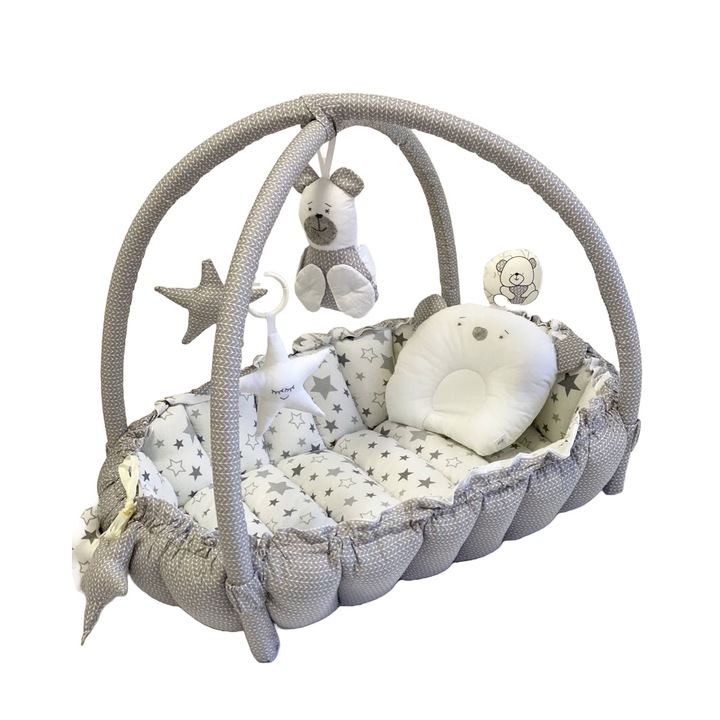 Бебешко гнездо 2 в 1 MyKids Babynest 0722 Сиво