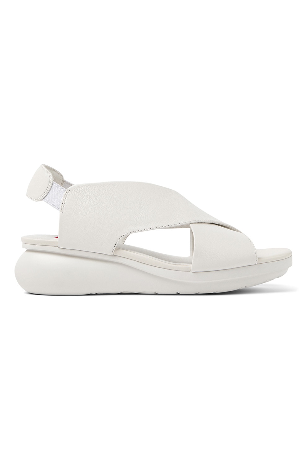 Camper, Sandale din piele cu talpa wedge, Alb optic, 41