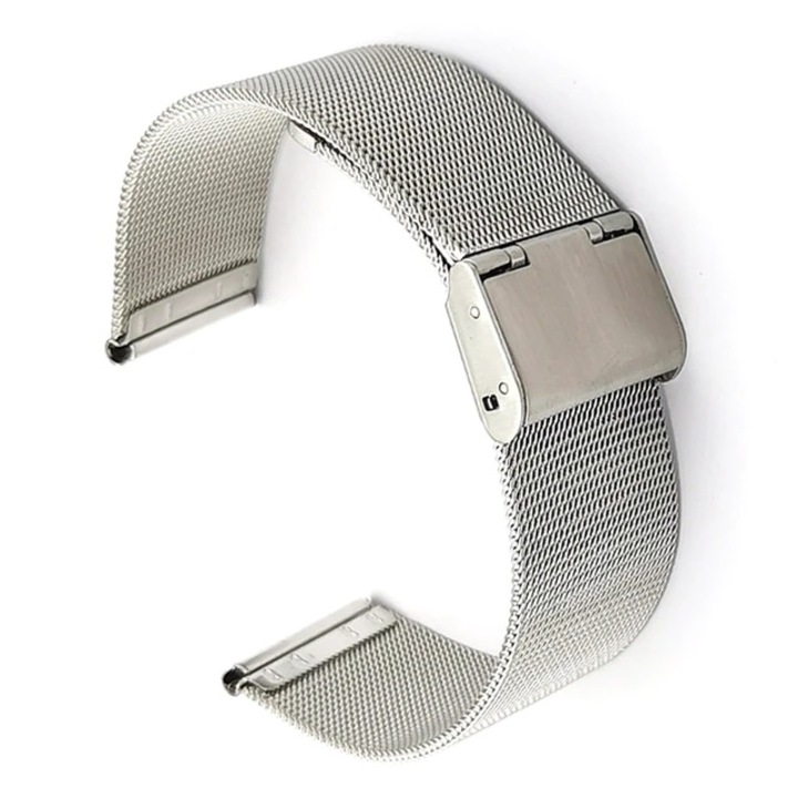 PHN Mag fém szíj óratartóval, amely kompatibilis az Amazfit BIP okosórával, Samsung Galaxy Active 2, Gear S2, Galaxy Watch 42,20 mm, gyorskioldó, ezüst