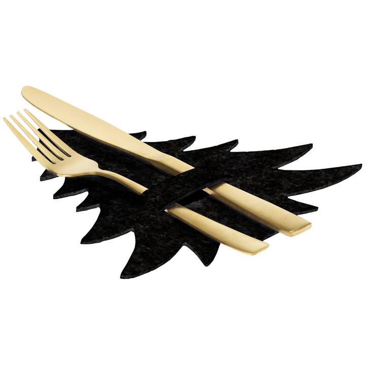 Set De 4 Cutii De Tacamuri, Craciun, Negru