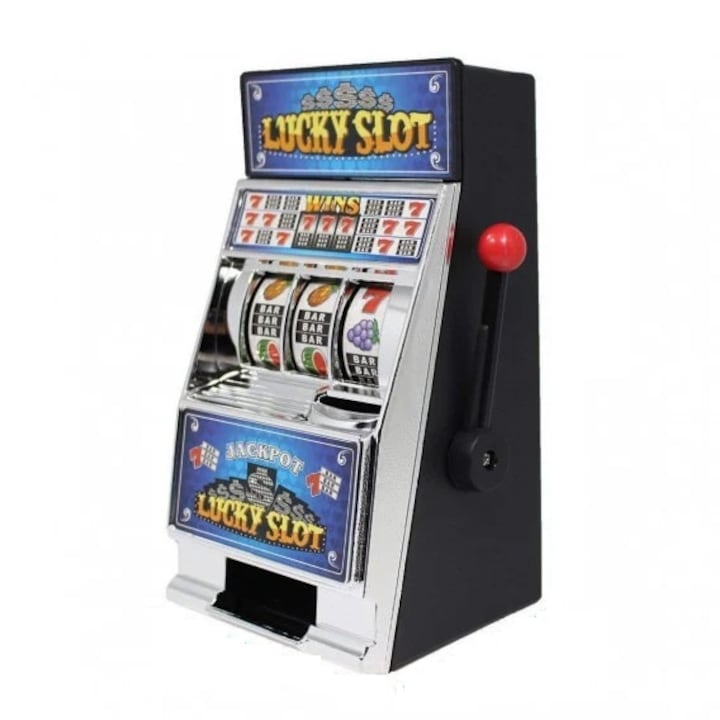 Pusculita Slot Machine, Intercativa, Maneta Functionala, 19 x 14 x 10 cm