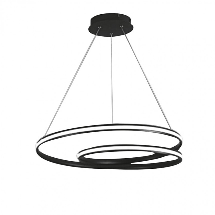 Candelabru LED, Lightex, CATERINA, Cu telecomanda, Dimming, 60W, 3000K-6500K, 3600lm, 220V, 490x490x80mm, Negru