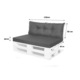 Set perne decorative, Pentru mobilier paleti, perna sezut 120 x 60cm, Perna spate 120 x 50cm, perne pentru canapea de gradina, Gri
