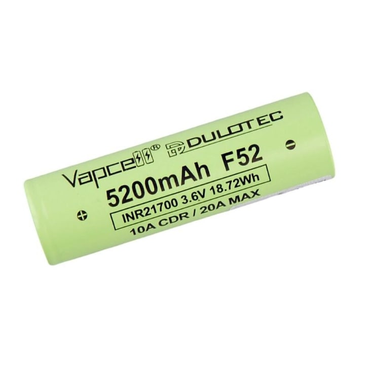 Батерия Dulotec, Vapcell F52, 21700, 5200mAh, 15A