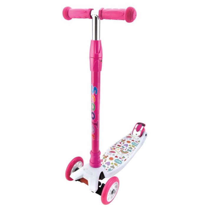 Детска тротинетка, Алуминиева, 3 гуми, До 50 кг, Регулиране на волана