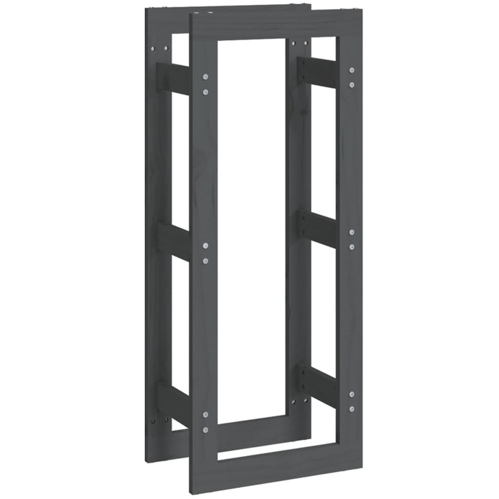 Поставка за дърва за огрев vidaXL, Сив, 41x25x100 см, Масивно дърво бор