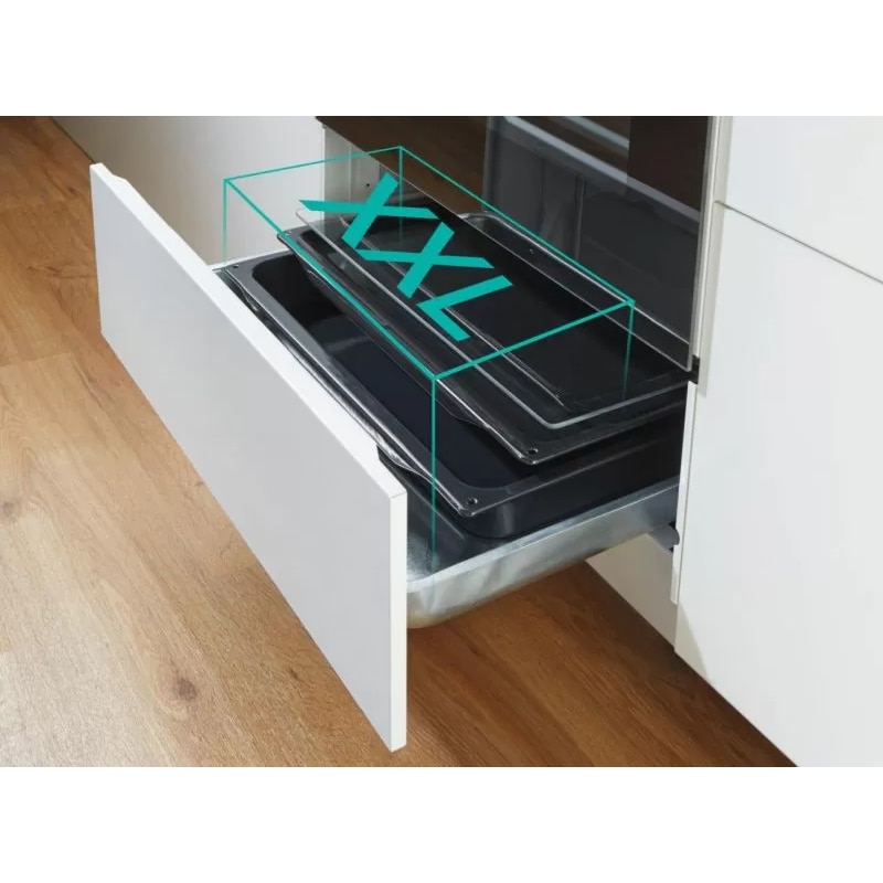 Aragaz vitroceramica, Gorenje, GECS6C70WC, 71 l, 11 functii, Alb