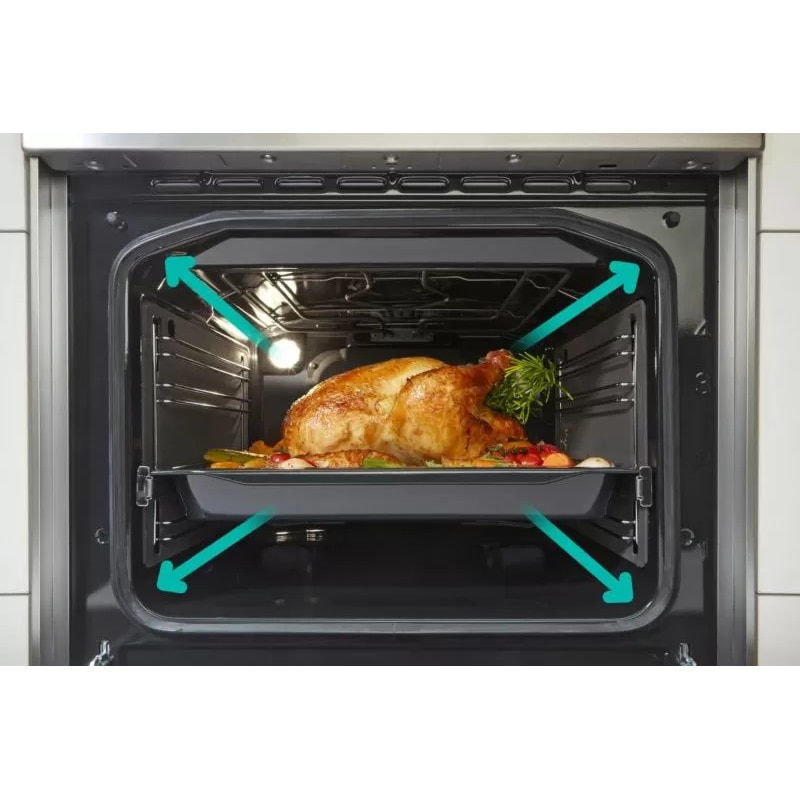 Aragaz vitroceramica, Gorenje, GECS6C70WC, 71 l, 11 functii, Alb