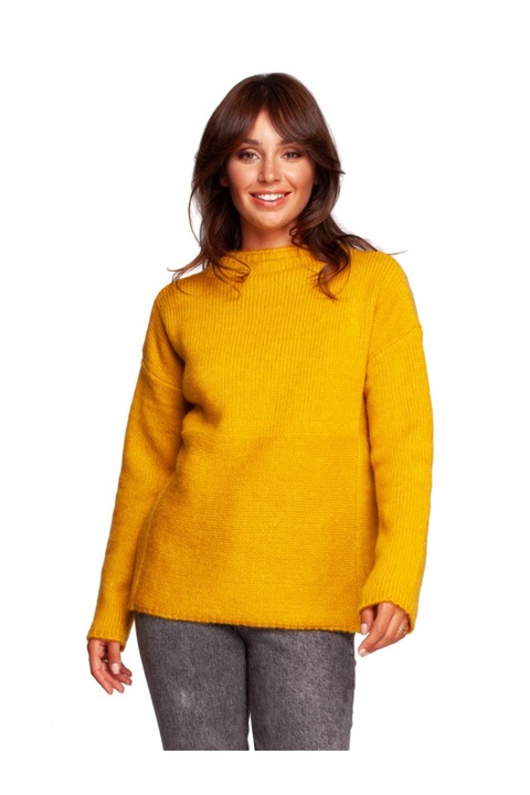Női pulóver, akril/poliészter/gyapjú, sárga
