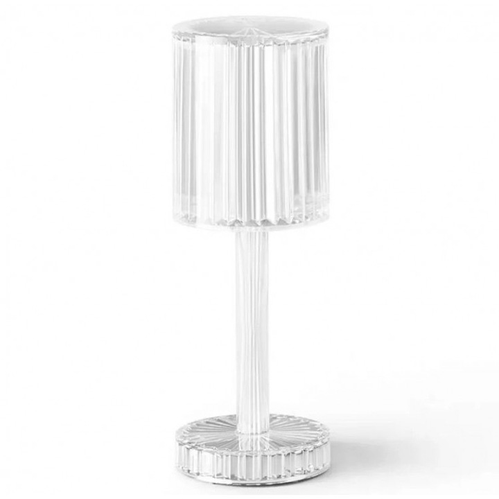 Lampa de masa decorativa cu LED "Crystal" Touch cu 3 temperaturi de culoare, AO-50134, alb rece, alb cald, neutru, culoare transparent