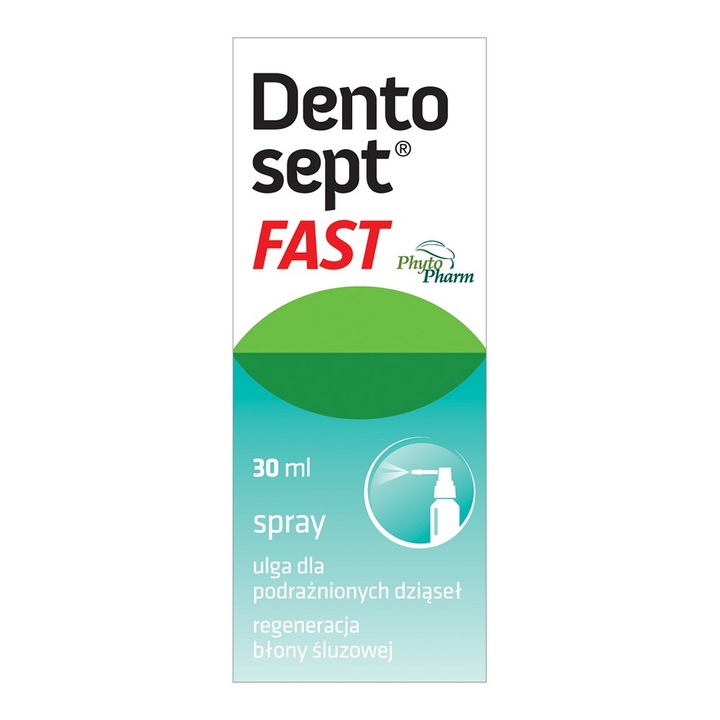 Spray irritált fogínyre, nyálkahártya regenerációra Dentosept Fast, Phytopharm, 30 ml