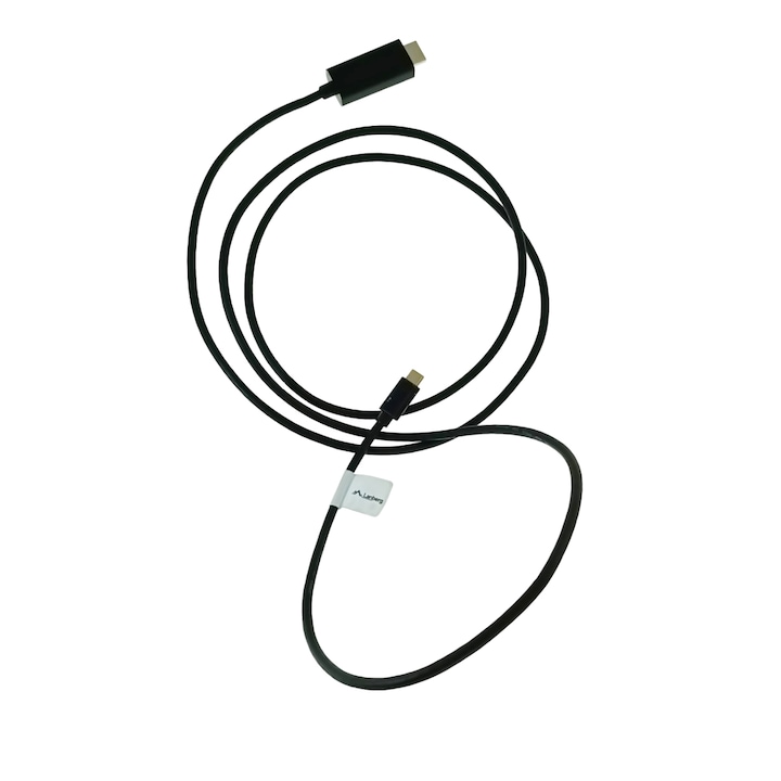 Cablu adaptor USB-C tata la HDMI tata, USB 3.2 gen.2, HDMI 2.0, Lanberg 43677, FHD-144Hz, 4K-60Hz, 18Gb/s, 180cm, negru